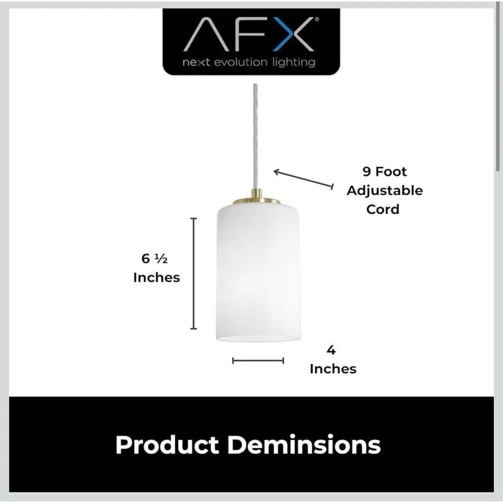 AFX Leop04mbsn Leo 6 Inch Pendant Light Requires E26‎ A19 Bulb 60watts Max